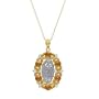 10k Tri-Color Gold Diamond Virgin Mary Pendant (1/10 cttw, I-J Color, I3 Clarity), 18"