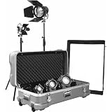 Arri Softbank IV Tungsten Fresnel & Quartz Open Face Lighting Kit with 5 Lights, Bulbs and Accessories, 2,250 Watts, 120 Volts AC.