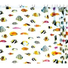 HAB & GUT (DV045) Duschvorhang mit bunten Fischen 180 x 180 inkl. Haken
