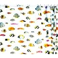 HAB & GUT (DV045) Duschvorhang mit bunten Fischen 180 x 180 inkl. Haken