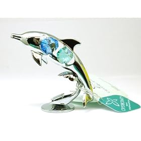 CRYSTOCRAFT Freestanding Swarovski Crystal Dolphin