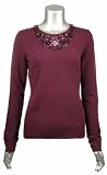 Sutton Studio Womens 100% Cashmere Jewelled Sweater Petite