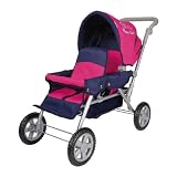 Knorrtoys 16666 Combi poussette Big Twin pour poup�es jumelles 2 tons : Marine / Fushia