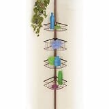 BRONZE deluxe tension POLE BATH SHOWER 4-Tiered corner basket CADDY