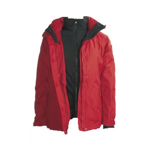 Womens Columbia 3in1 Pioneering Peak Parka Coat Jacket Red