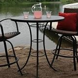 Outdoor Greatroom Company NAPLES-PUB Naples 36 in. Bar Table with Embossed Aluminum Top, in Sedona Finish, with Umbrella Hole Outdoor Greatroom Company NAPLES-PUB Naples 36 in. Bar Table with Embossed Aluminum Top, in Sedona Finish, with Umbrella Hole
