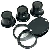 4 Jewelers 3X 5X 10X Eye Loupes Folding Magnifier Tools
