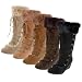 Bearpaw Womens Kaska Suede Fur Trim Wedge Boot