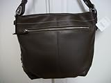 Coach Pebbled Leather Convertible Duffle Zippered Hobo Handbag 15064 Mahogany Brown