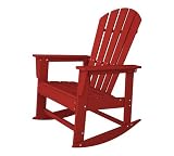 Polywood Outdoor Furniture South Beach Rocker Chair, Sunset Red-Recycled Plastic Materials