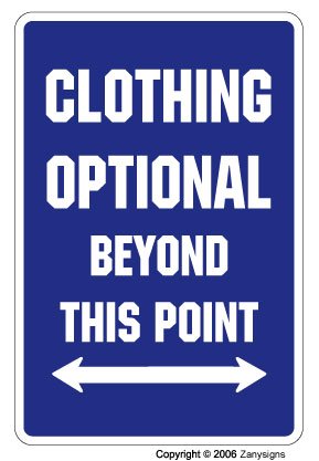 CLOTHING OPTIONAL ~Parking Sign~ pool spa hot tub