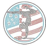 Iron On Hot Fix Red White Blue Gymnast