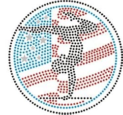 Iron On Hot Fix Red White Blue Gymnast