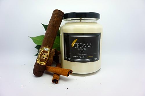 CUBAN TOBACCO Scented Soy Candle 15 oz. Jar by Cream Candle Co.