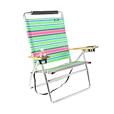 Deluxe 4 position High Seat Beach Chair with Drink Holder P9F