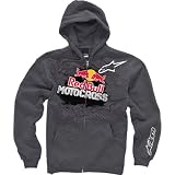 Alpinestars Grit Red Bull Fleece Men's Hoody Zip Sports Wear Sweatshirt - Grey / Large