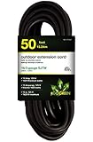 GoGreen Power GG-13750BK - 16/3 50' SJTW Outdoor Extension Cord - Black