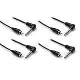 (4) Brand New Hosa Cpr-103r 3 Foot Right Angle 1/4" Ts to RCA Unbalanced Interconnect Audio Cables