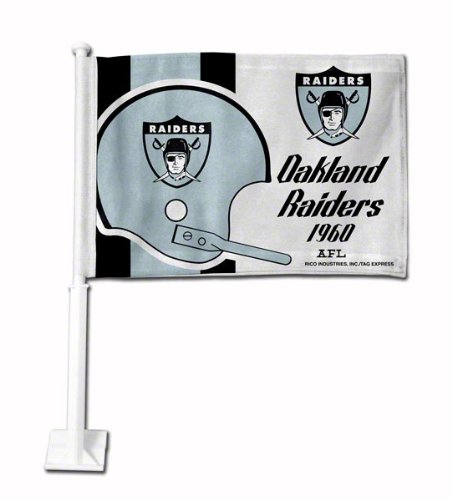 Oakland Raiders Retro Logo Car Flag