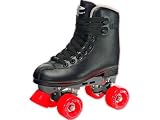 Pacer Madrid Black Boots with Red Wheels and Toe Stops Boys Girls Kids Childrens Youth Quad Beginner Recreational Roller Skating Skates