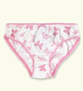 Older Girls' Pure Cotton Butterfly Print Bikini Briefs