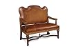 Walnut Leather Settee