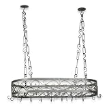Royce Lighting RF02B/NI Home Accents 42 Inch Metal Pot Rack Natural Iron