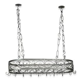 Royce Lighting RF02B/NI Home Accents 42 Inch Metal Pot Rack Natural Iron
