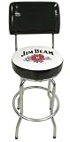 Jim Beam Bar Stool w/ backrest - White/ JB logo seat