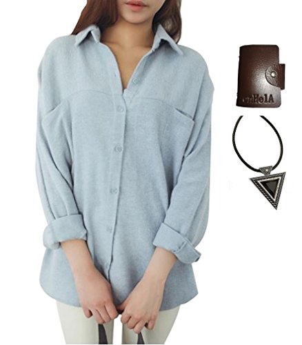 〔 エンヘルア 〕 enHelA シャツ ブラウス アウター 無地 ブルー コー デ ディ ネート 着こなし カジュアル 大きい サイズ 【 全部で3点セット 】