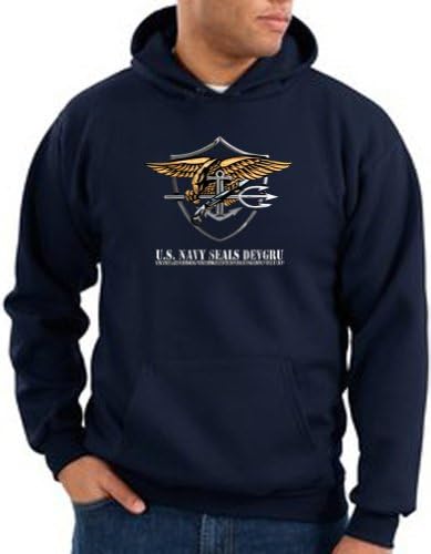 US Navy Seal Hoodie Sweat Shirt - Patriotic Adult Hooded Sweatshirt - Navy
