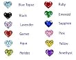 STERLING SILVER 4 MM HEART COLORED CZ EARRINGS STERLING SILVER 4 MM HEART COLORED CZ EARRINGS