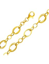 14K Yellow Gold Fancy Bracelet with Lobster Claw Clasp - 7.5" Inches