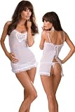 Wedding Lingerie Set - Sheer White Babydoll and Thong