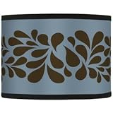 Olive Splash on Blue Giclee Shade 13.5x13.5x10 (Spider)