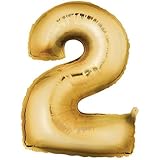 Number 2 Metallic Gold 40in Balloon