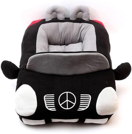 Huhushop Luxury Sports Car Design Pet Bed for Small Dogs + Pet Paw Bone Plush Toy (Black)