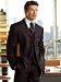 Men's 3 Button Black Pinstripe Vested Super 120's Wool Suit ** Superb fabric and excellent cut! It is of light medium weight which is perfect for year round use.