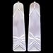 Elegant Long White Satin Fingerless Gloves with Pearls