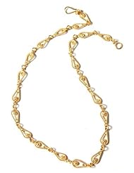 Gold plated chain necklace, Love Knot - Handmade 21K Gold Plated Link Chain Necklace