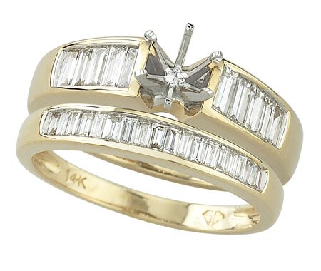 41ibDKU3PwL 14K Yellow Gold Diamond Wedding Set Semimount