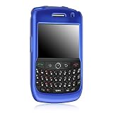 BLUE RUBBERIZED SNAP ON HARD SKIN FACEPLATE PHONE SHIELD COVER CASE FOR BLACKBERRY CURVE 8900 + BELT CLIP