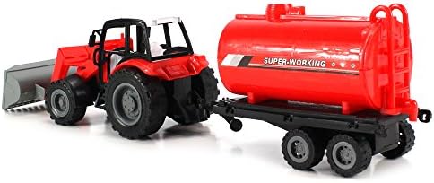 Super Farm Exploiter Bulldozer Tank Trailer Children's Kid's Friction Toy Truck Ready To Run (Colors May Vary)
