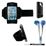 Extreme Sports Exercise Stretchy Black Armband with 8 Secure Adjustable Sizes from 11 inches up to 19 for Ap