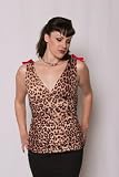 Swtichblade Stiletto Metal Studded Leopard Top Low Cut Top Small - XL