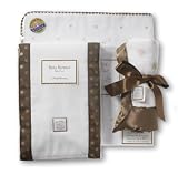 SwaddleDesigns Pastel Pink and Gold Dots with Mocha Trim - Baby Gift Set