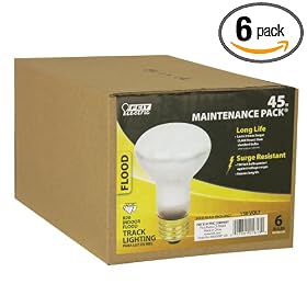 Feit Electric 45R20 MP-130 45-Watt R20 Flood Mini Reflector Bulb, Frosted, 6 Pack by Feit Electric