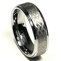 Tungsten Carbide Ring w/ Laser Etched Celtic Knot Design 8mm Size 7-13