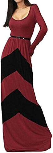 Oulifa Chevron Color Blocked Long Sleeve Empire Waisted Maxi Dress X-large Red