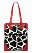 Le Tote Black White Giraffe with Red Trimming Insulated Lunch Bag Purse